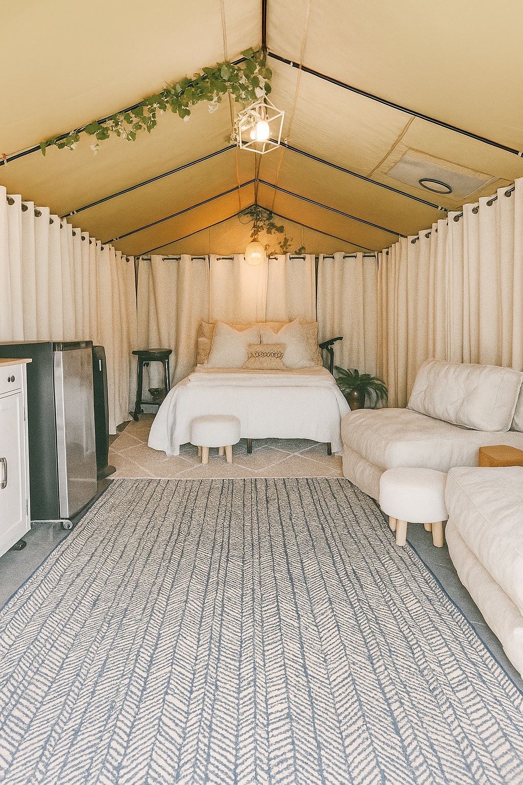 The comfortable interior of the Happy Glamper